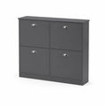 Szafka na buty 4-drzwiowa z płyty MDF 100x90x25 cm Antracyt