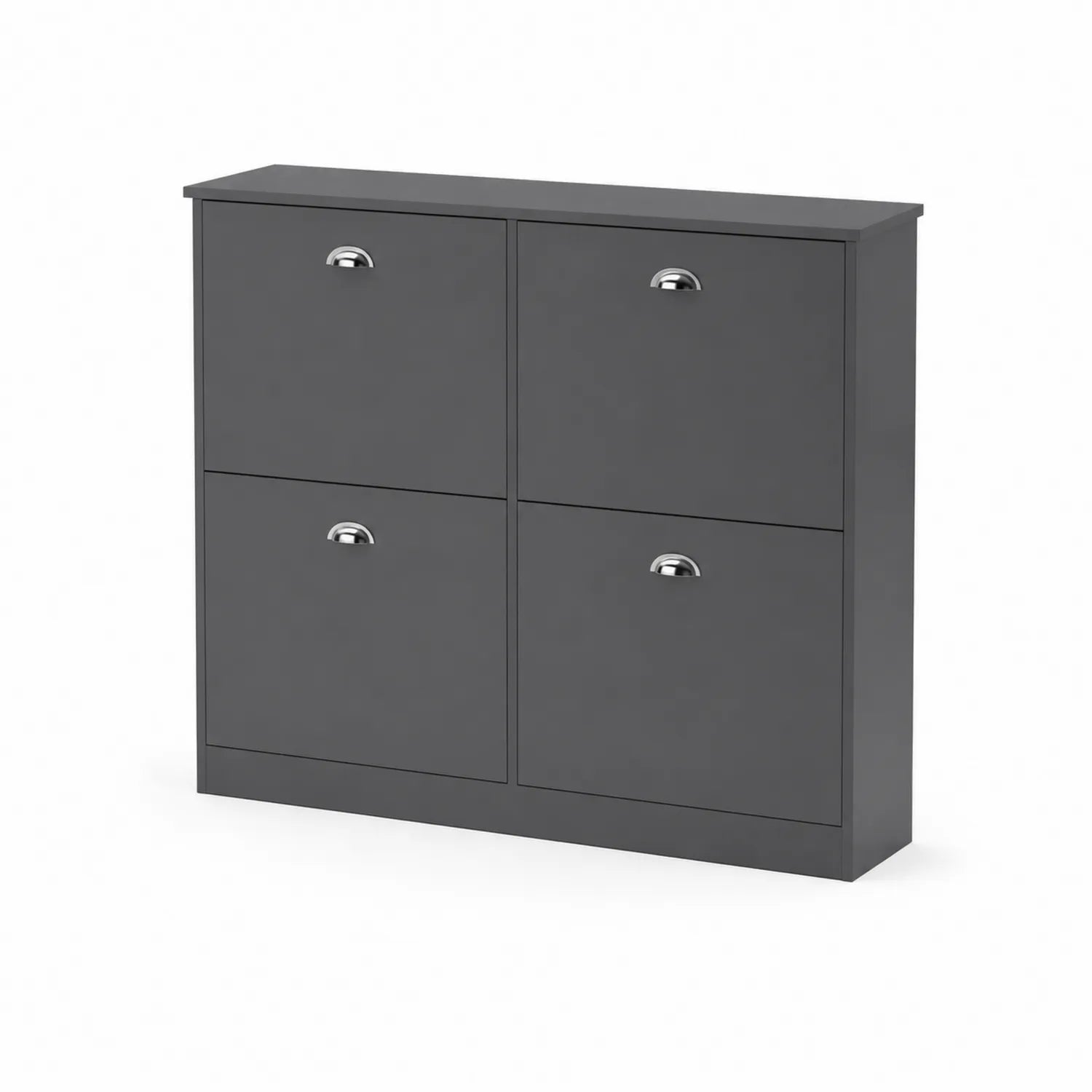 Szafka na buty 4-drzwiowa z płyty MDF 100x90x25 cm Antracyt