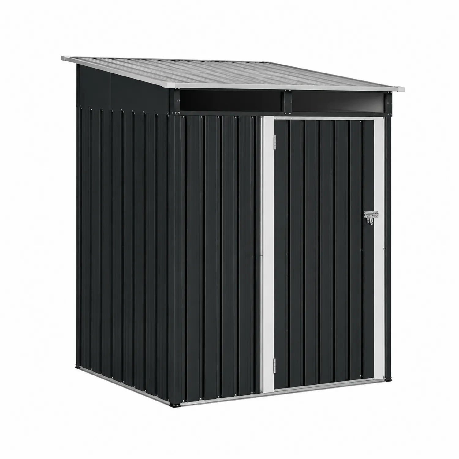 Domek ogrodowy metalowy stalowy 213x130x173 cm Antracyt