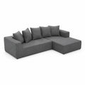 Narożna sofa poliestrowa Szary