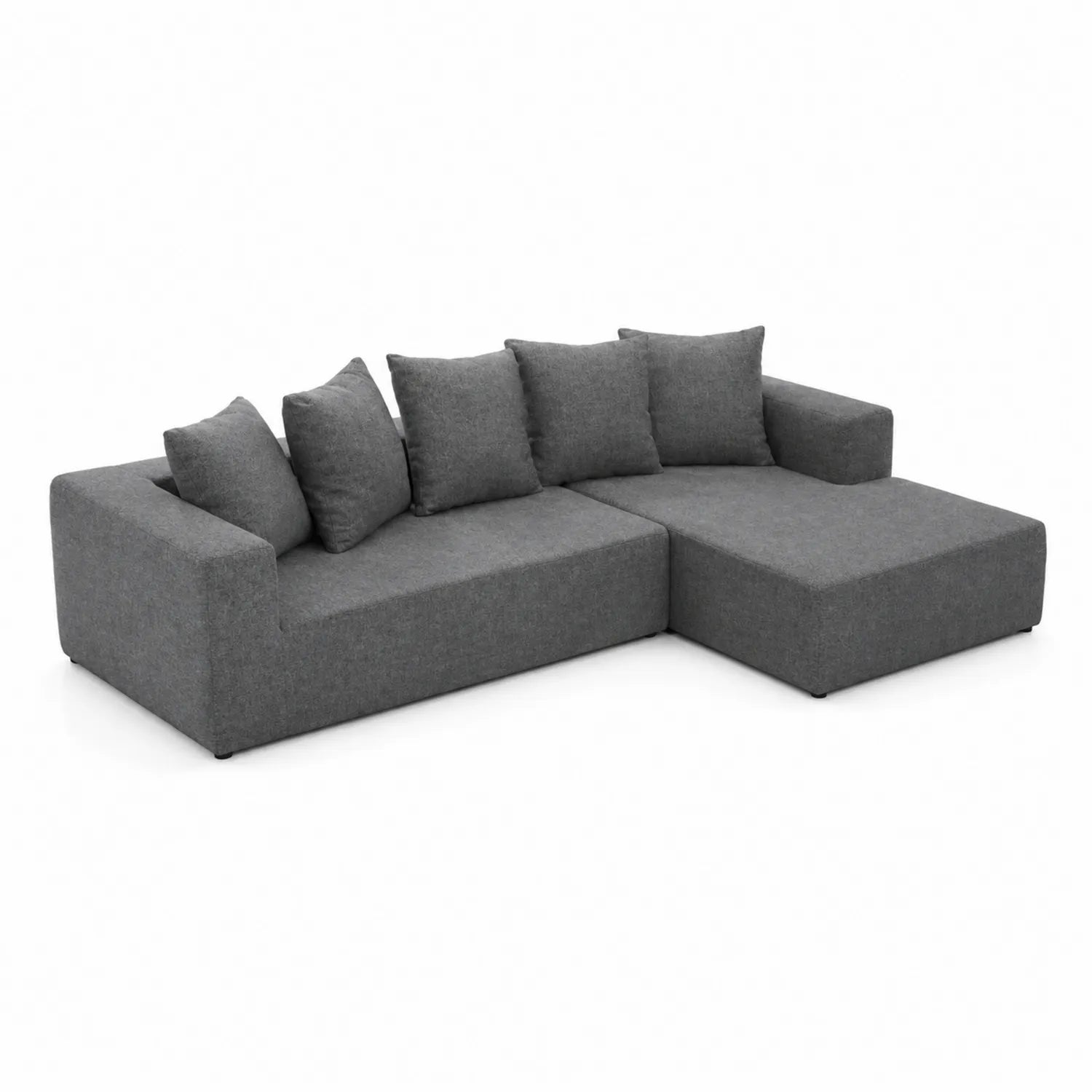 Narożna sofa poliestrowa Szary