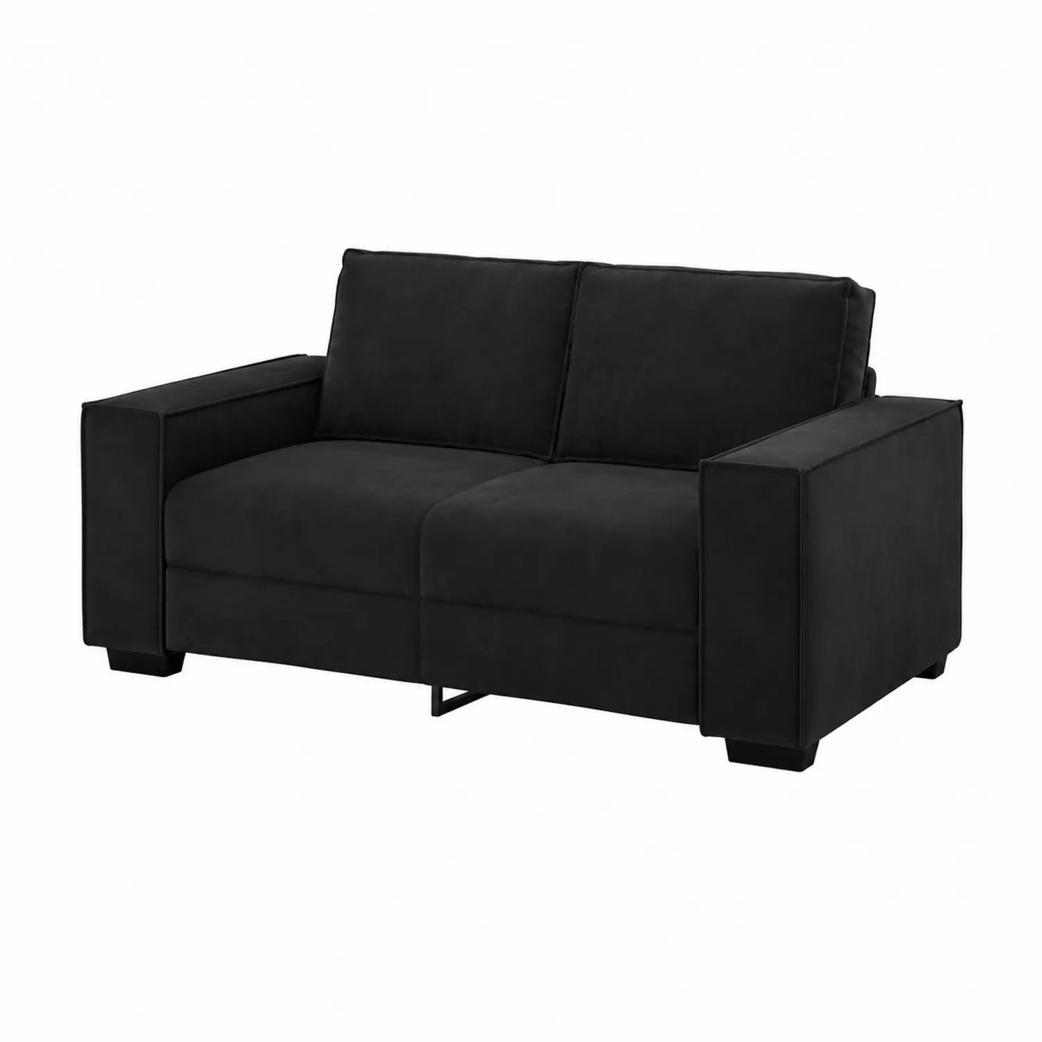 Sofa dwuosobowa z weluru, Czarna